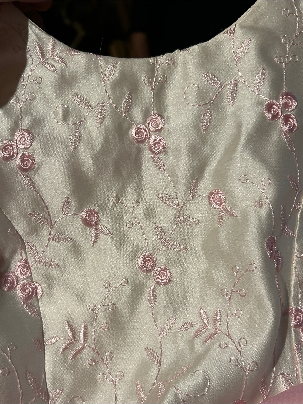 Pink and White Girls' Floral Bodice Party Dress - Picture 4 of 7